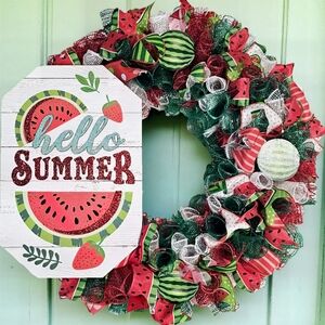 Hello Summer Watermelon Summer Wreath